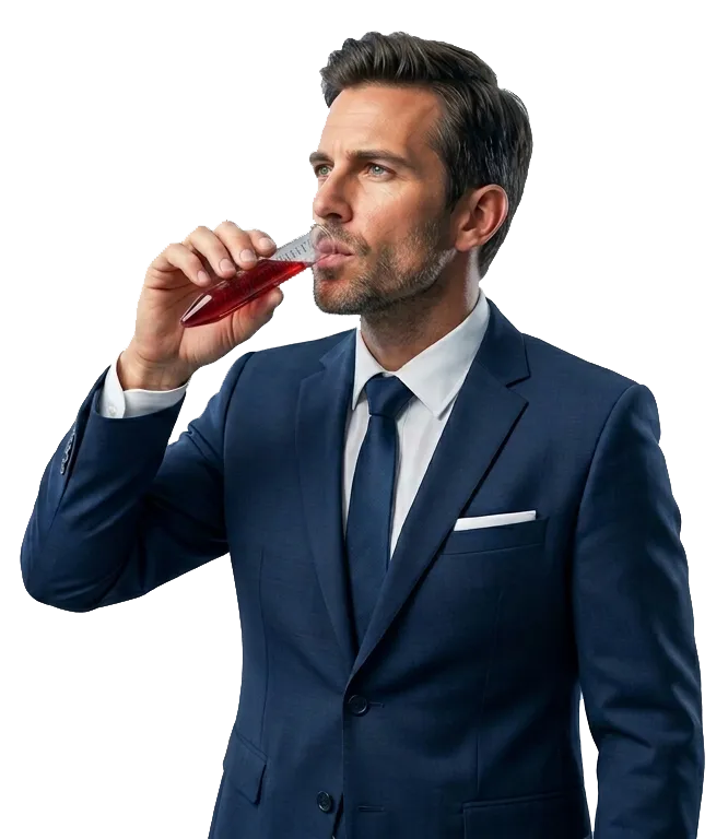 man drinking a shot